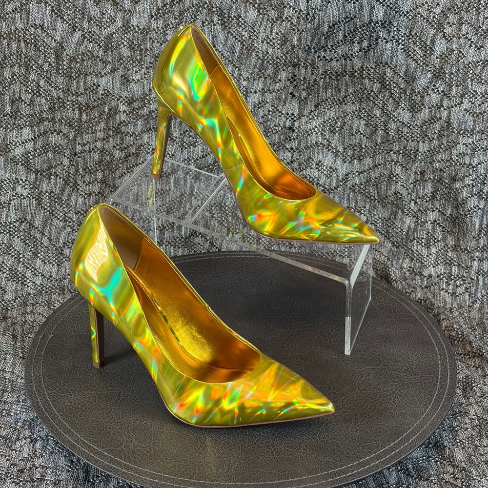 Sam Edelman Hazel Mimosa Heels Women's size 7.5 Gold Metallic - Picture 4 of 8